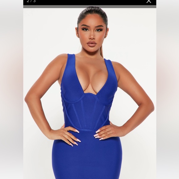 blue dress for baby girl Vianey Royal Blue Flute Bandage Dress main image 1